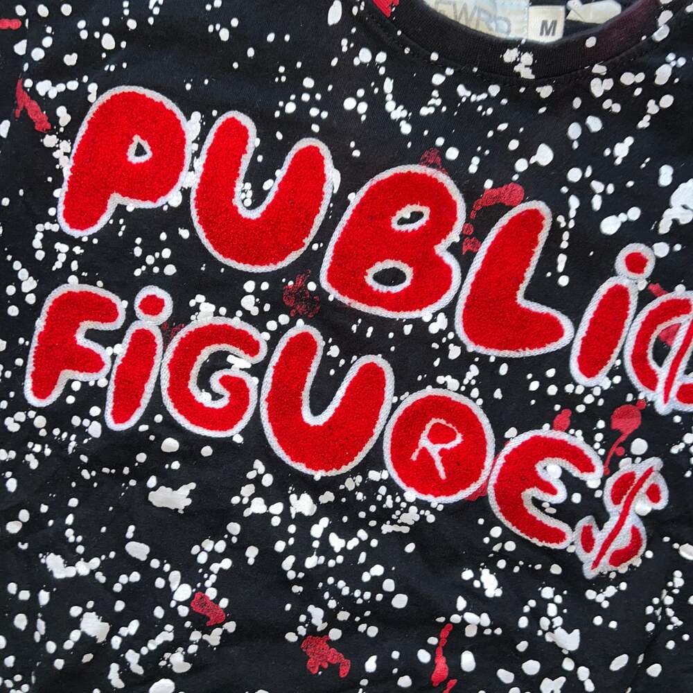 FWRD Shirt Mens Black Red Graphic Public Figures Splatter